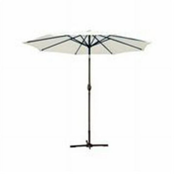 9 Ft. Aluminum Patio Market Umbrella Tilt with Crank - Tan Fabric & Champagne Pole