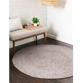 thumbnail image 1 of 9 Ft Round Gray Jute Area Rug, Hand-Woven, Reversible, Farmhouse Boho Style, Durable & Pet-Friendly Rug for Living Room, Dining Room, and Bedroom, 1 of 5