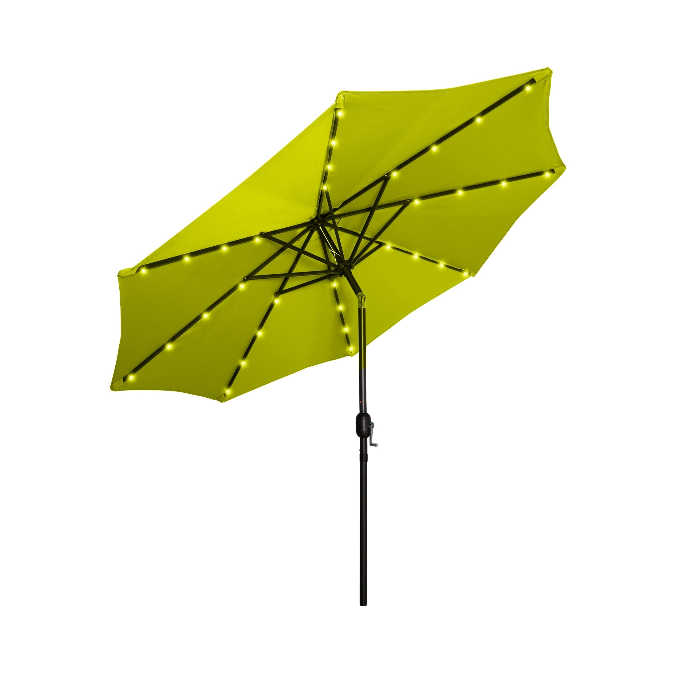 9 Ft. Solar Lighted Patio Umbrella with Base Included Lime