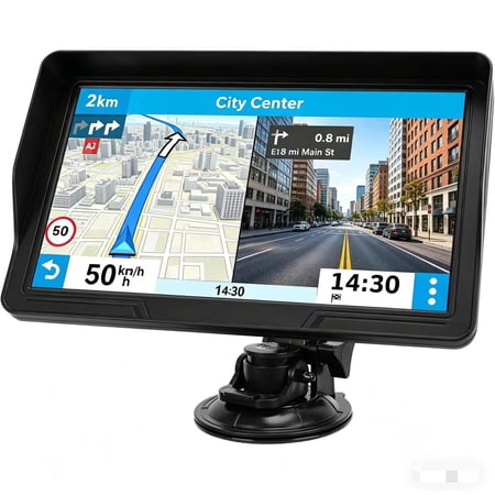 9" GPS Navigator for Car Truck RV, GPS Navigation System with 2026 Maps Free Lifetime Updates, Custom Truck Routing, Speed Camera Alerts, Day/Night Mode