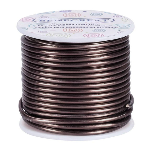9 Gauge 55FT Brown Jewelry Craft Wire Resistant Bendable Aluminum Sculpting Metal Wire for Jewelry Craft Beading Work Wreath Tree Roots Model 1roll