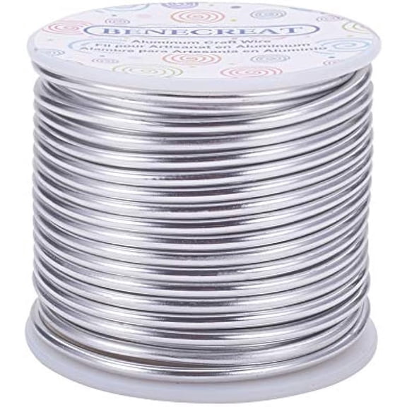 9 Gauge Jewelry Craft Aluminum Wire 55 Feet Bendable Metal Sculpting Wire for Craft Floral Model Skeleton Making (Silver 3mm)