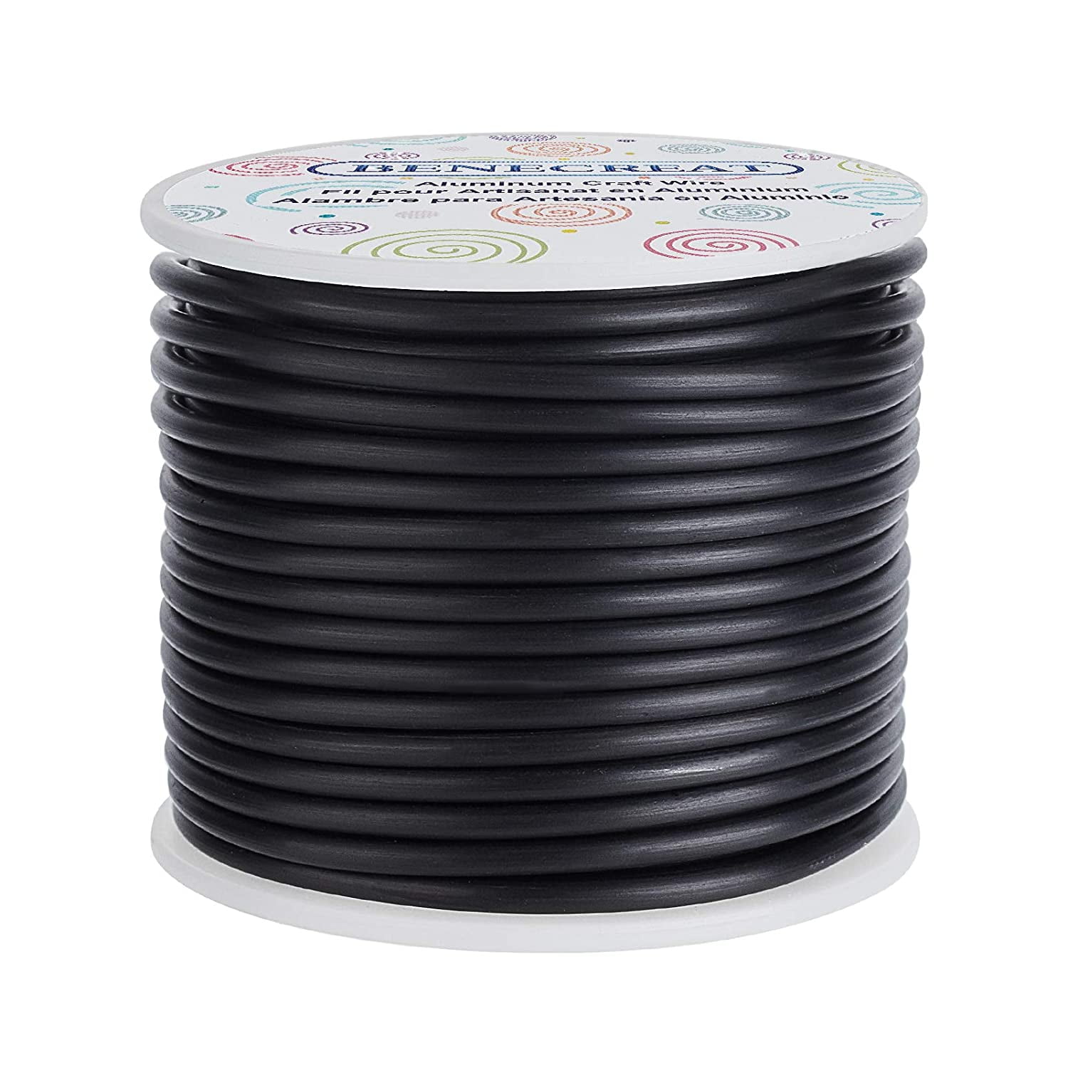 9 Gauge Matte Jewelry Craft Wire 55 Feet Tarnish Resistant Aluminum Wire for Chrismas Halloween Beading Sculpting Model Skeleton Making (Black, 3mm)