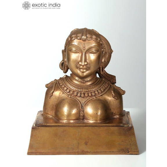 9" Goddess Parvati Bust | Brass Statue