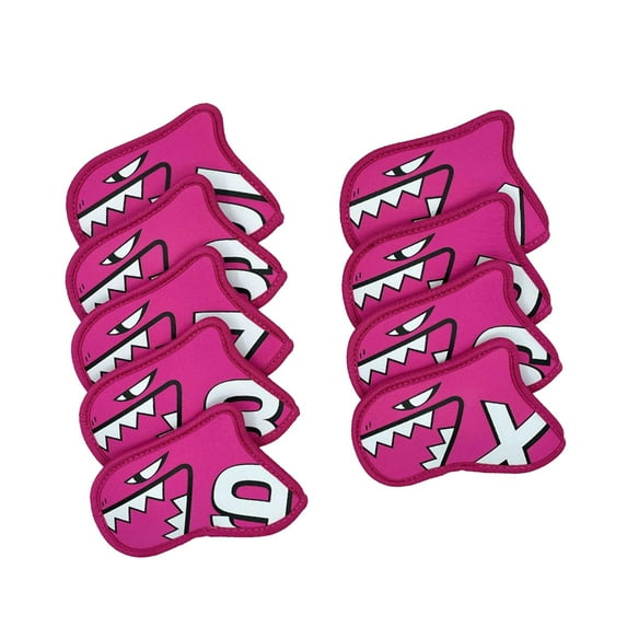 9 Golf Club Headcovers Protection Guards Wear Resistant Golf Iron Covers Set Rose Red