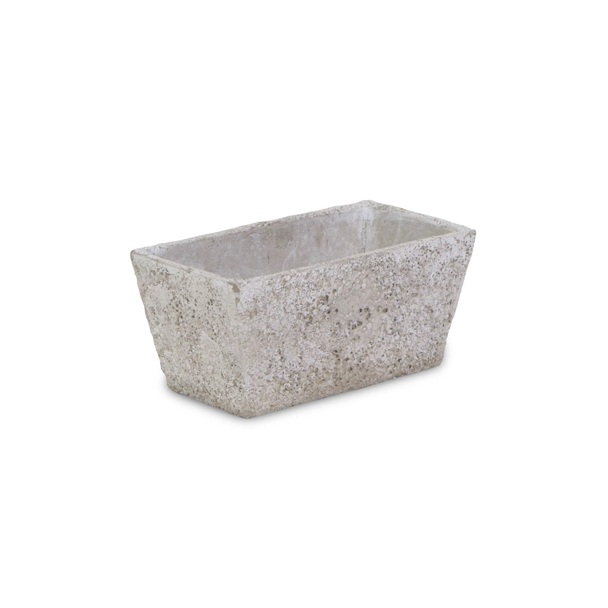Gray Speckle Glaze Cement Rectangular Pot Planter, 9-inch