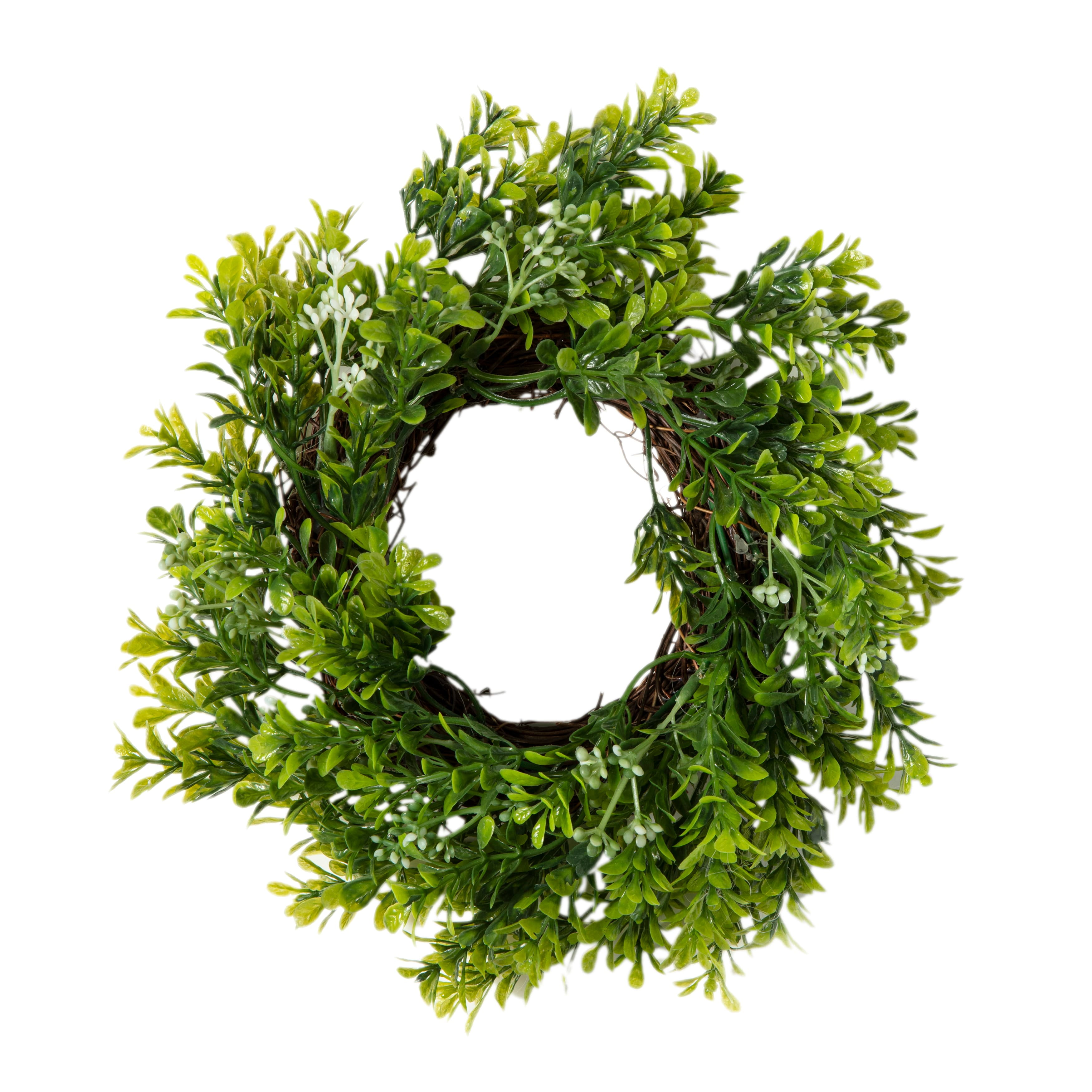 Small Boxwood Wreath Green 10 inch Centerpiece Home Wedding Decor 2 Pack