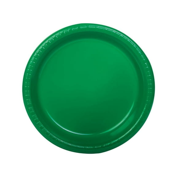9" Green Plastic Plates (20Pc) - Party Supplies - 20 Pieces