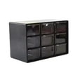thumbnail image 1 of 9 Grid Drawer Organizer Transparent Divided Compartment Case Small Parts Container Desktop Visible Divider Bin Craft Accessory Storage Cabinet,Black, 1 of 5