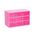 thumbnail image 1 of 9 Grid Drawer Organizer Transparent Divided Compartment Case Small Parts Container Desktop Visible Divider Bin Craft Accessory Storage Cabinet,Hot Pink, 1 of 5