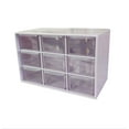 thumbnail image 1 of 9 Grid Drawer Organizer Transparent Divided Compartment Case Small Parts Container Desktop Visible Divider Bin Craft Accessory Storage Cabinet,Light Purple, 1 of 5