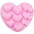thumbnail image 1 of 9 Grid Heart Cake Mold VGFVFSKGA Valentine Silicone Mold Heart Shaped Baking Pan 7 x 8 inch for Candy Pastry Chocolate Truffle Cupcake Jelly Cookie, 1 of 5