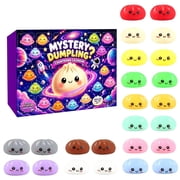 9 Grid Mystery Dumpling Squishy Countdown Advent Calendar Blind Box | Mini Kawaii Squeeze Dumpling , Stress Relief Fidget Squishies Gifts