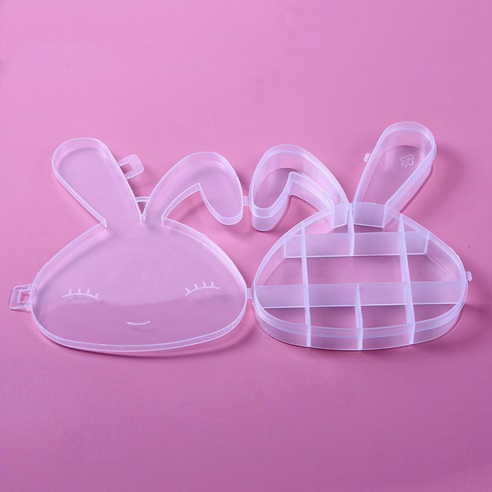 9 Grids Rabbit Shape Plastic Organizer boxes Storage Container for Beads Jewelry Nail Art Small Items Clear 13.1x16.7x2.6cm