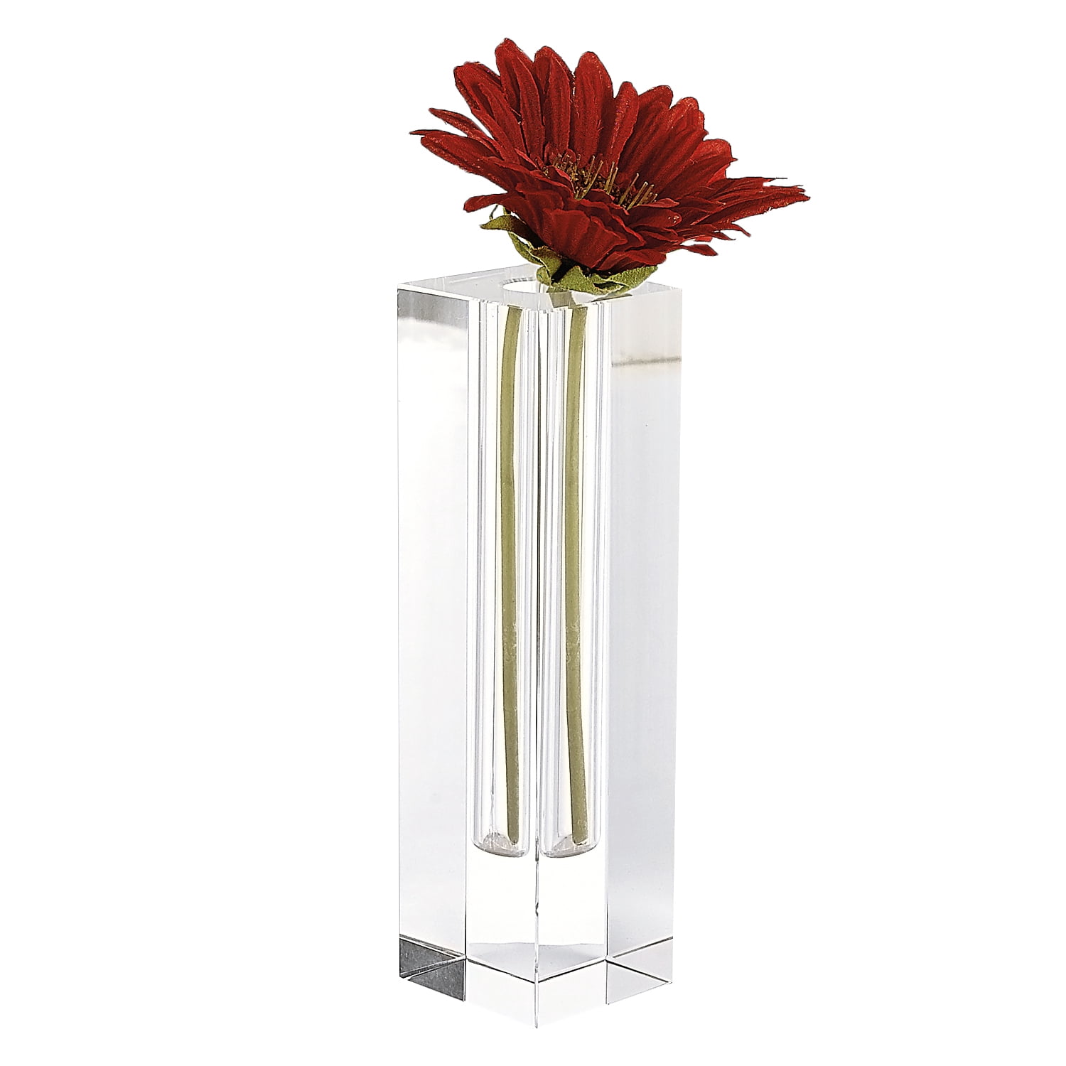 9 Hand Crafted Crystal Square Optical Bud Vase 9 Hand Crafted Crystal Square Optical Bud Vase