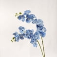 thumbnail image 1 of 9-Head Artificial Phalaenopsis Orchid 69cm - Cloth & PU High Branch Flower for Living Room Table & Entrance Decor - Blue, 1 of 5