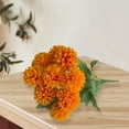 thumbnail image 1 of 9 Heads Artificial Chrysanthemums Flowers Bouquets, Silk Chrysanthemum Ball Fake Mum Artificial Mums for Fall Outdoors Faux Silk Ball Flower Bouquets Home Table Centerpieces Decoration, 1 of 5