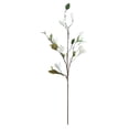 thumbnail image 1 of 9 Heads Artificial Magnolia Flowers, Fake Real Touch Magnolia Bouquet for Floral Arrangements, White Silk Long Stem Magnolia with Green Leaves for Tall Vase, 1 of 8
