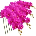 thumbnail image 1 of 9 Heads Artificial Phalaenopsis Flowers Artificial Orchid Flowers 4 inch Stem Plants for Home Décor (Purple), 1 of 5