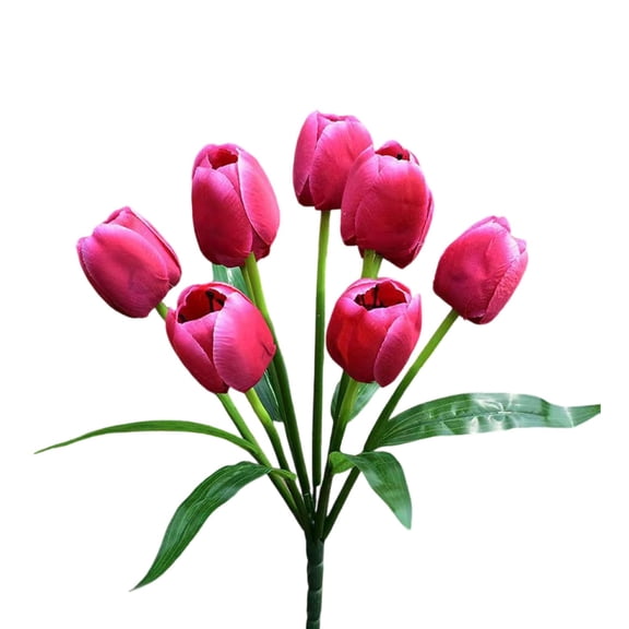 9 Heads Artificial Tulip Flowers Pick, Faux Tulips Flowers Bunch, Fake Tulip Flowers Bouquets 15.8" for Mother's Day Easter Valentines Day Gifts in Home Kitchen Wedding Dining Table Decorations