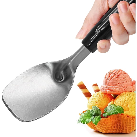 9" Heavy Duty Ice Cream Spade,Non-Slip Stainless Steel Spoon Scraper,Perfect Paddle for Scooping and Serving Hard Frozen Treats Gelato and Creamier Frozen Desserts(1PCS)