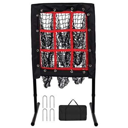 9 Hole Baseball Net for Softball Trainin, Height Adjustable Hitting & Pitching Practice Aid with Strike Zone, Suitable for Indoor & Outdoor Use
