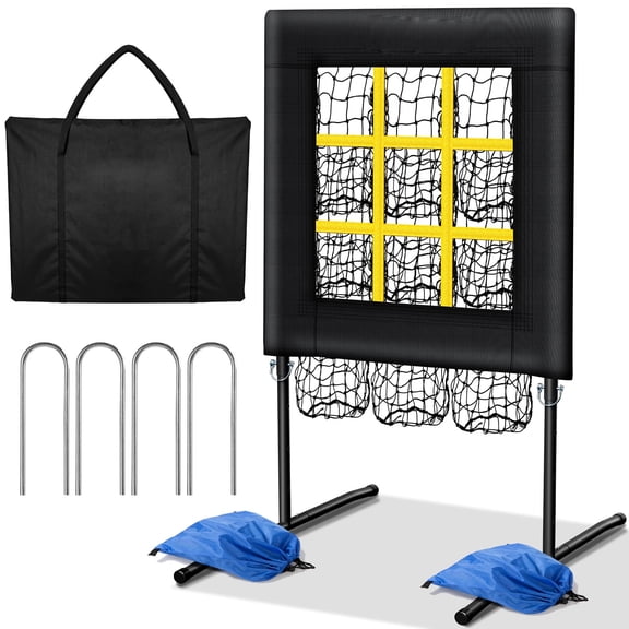 WEEPLAM 9 Hole Baseball Pitching Net with Strike Zone