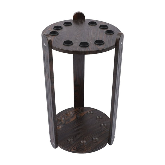 9-Hole Billiard Cue Stick Rack, Wood Pool Stick Stand Holder, Pool Cue Rack for Billiard Room Game Room Club Pool Table Accessories Holds