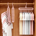 thumbnail image 1 of 9-Hole Hangers Organizer | Wardrobe Storage System | Space Saving Clothes Hanger for Closet Organization | Multi Hook Rotating Design for Pants Shirts Coats, 1 of 6