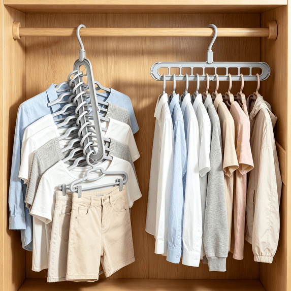 9-Hole Hangers Organizer | Wardrobe Storage System | Space Saving Clothes Hanger for Closet Organization | Multi Hook Rotating Design for Pants Shirts Coats
