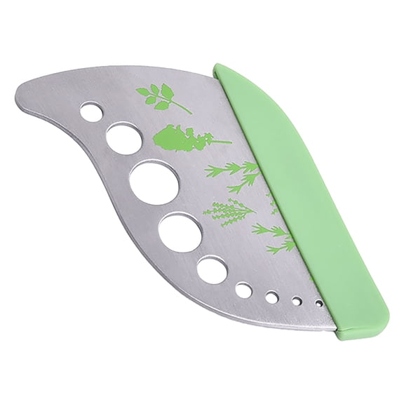 9-Hole Herb Stripper & Leaf Remover - Stainless Steel Kitchen Tool for Kale$ Chard & Greens (White)