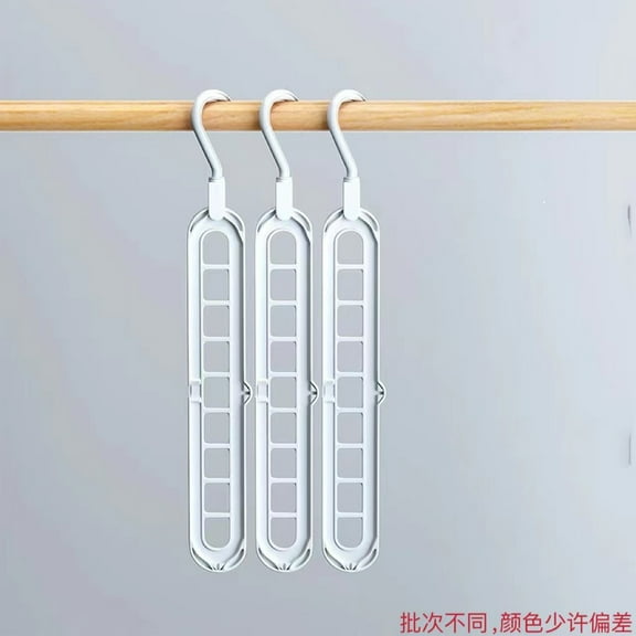 9-Hole Space-Saving Clothes Hanger Organizer | Multifunctional Wardrobe Storage Hook | 360° Rotating Plastic Hanging Rack for Shirts Coats Pants | 9 Slots | Holds Up to 9 Garments | 1 Pack