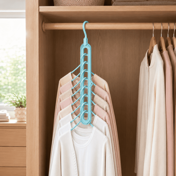 9-Hole Wardrobe Closet Storage Organizer, Multi-purpose Closet Organizers and Storage, Practical Essentials for College Dorm Room Organization