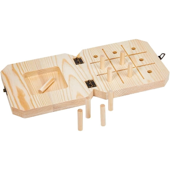 9 Hole Wooden Peg Board for Occupational Therapy Finger Dexterity Wood Pegboard for Hands Dexterity Peg Board to Improve Finger Motor Skills Hand-Eye Coordination