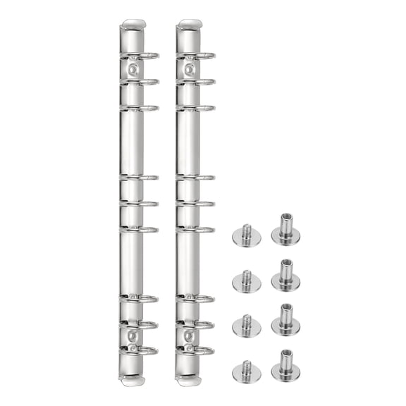 9 Holes Ring Binder, B5 Notebook 25mm Binder Mechanisms, Silver, 3 Set