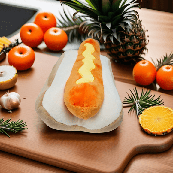 9'' Hot Dog Plush Toy Soft Stretch Fabric, Stuffed Snack Pillow for Kids & Adults | Machine-Washable, CPSIA Compliant, Casual Gift