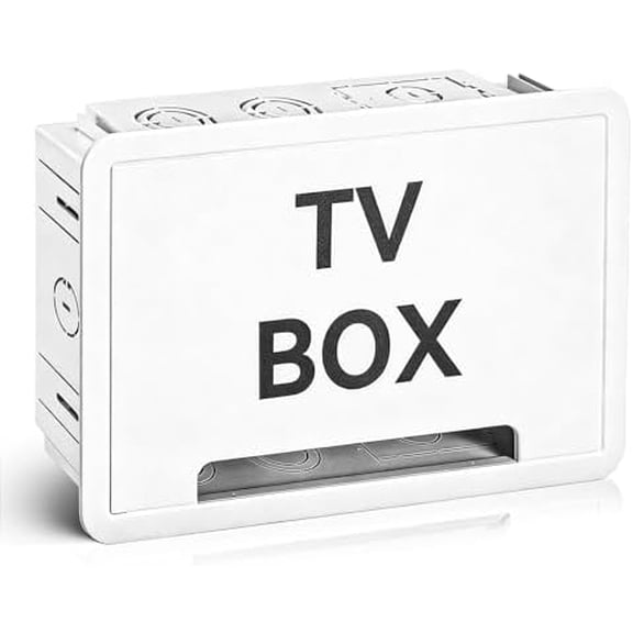 9 INCH IN wALL mEDIA bOX, wHITE rECESSED tv oUTLET & cABLE mANAGEMENT eNCLOSURE nETWORK sWITCHES, cABLE mANAGE kIT FOR hOME tHEATER & wIfI eASY diy iNSTALLATION 9.3 X 14.3 X 3.5 iNCH