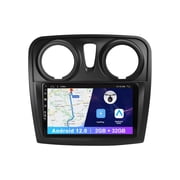 9 IPS Android 12.0 In-Dash 2 Din Car Stereo Autoradio Head Unit GPS Navigation Sat Nav For Dacia Logan 2 Sandero 2012-2017-Suppoet Carplay/WIFI/SWC/Mirror Link-2G+32G