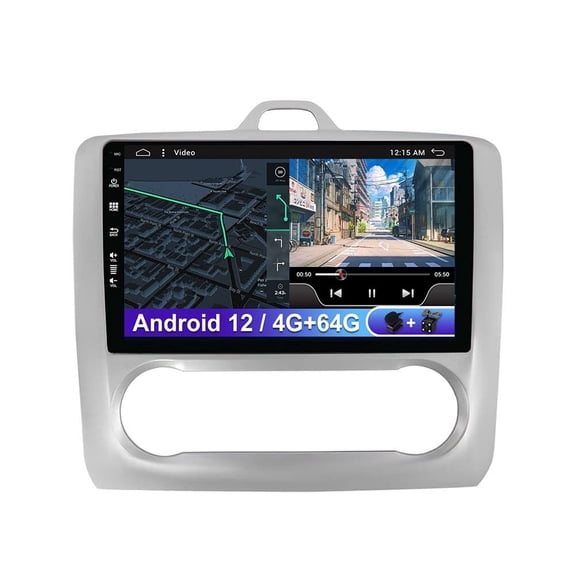 9" IPS Car Radio Android 12 Suitable For Ford Focus 2 Mk2 Mk3 Exi MT AT 2004-2011 - Built-in Carplay/Android Car/DSP - LED Camera MIC Free - [4G + 64G] - Supports DAB SWC 4G WiFi BT