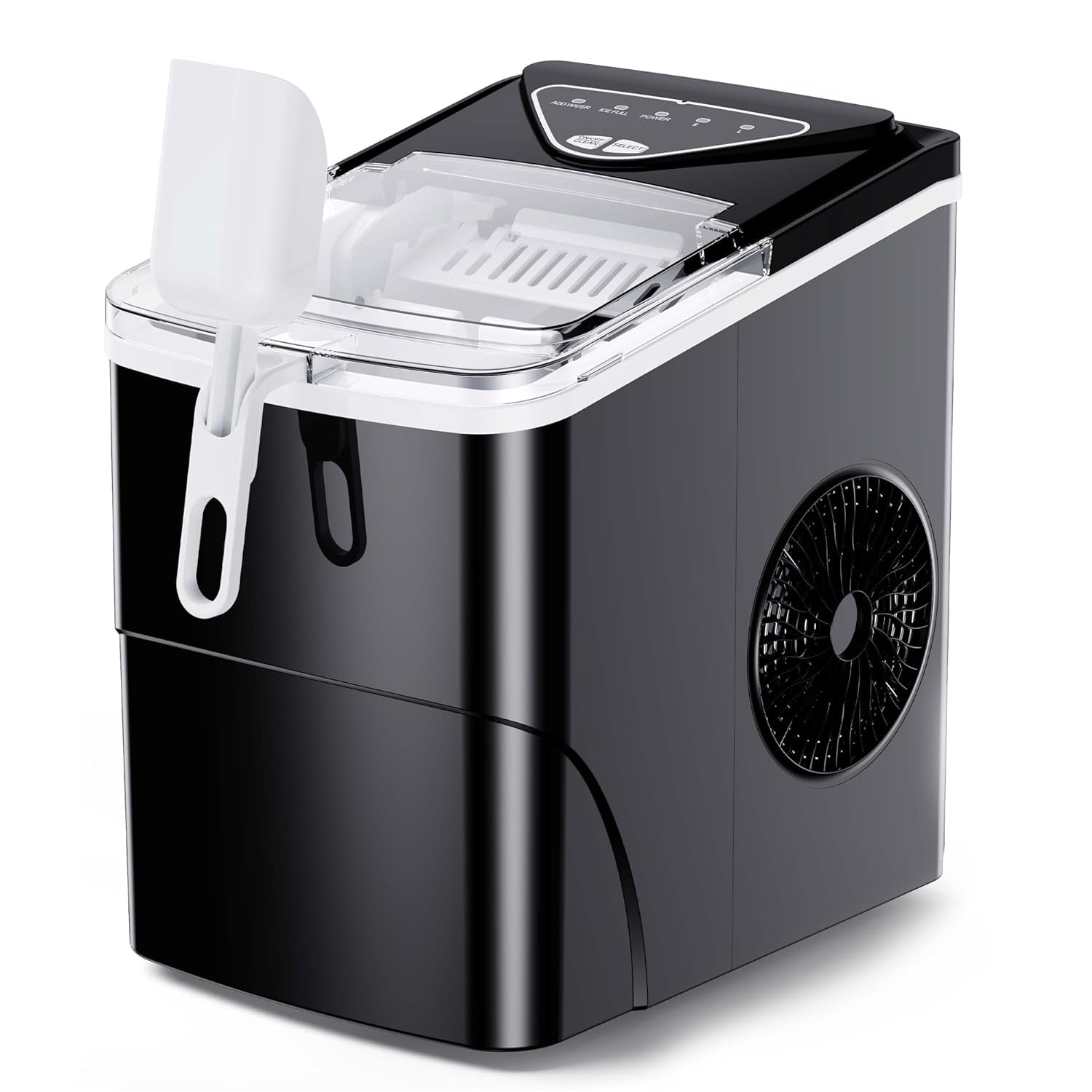 9 Ice Cubes in 6 Mins, 26 Lbs in 24 Hrs, Compact Ice Machine with Ice ...