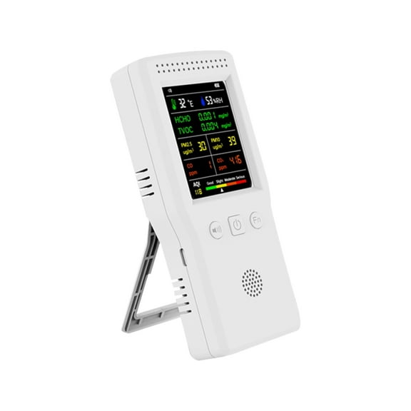9 In 1 Air Quality Detector LCD Display PM2.5 PM10 HCHO TVOC CO CO2 Temperature Humidity Multifunctional Air Quality Monitor ,Easy to Use
