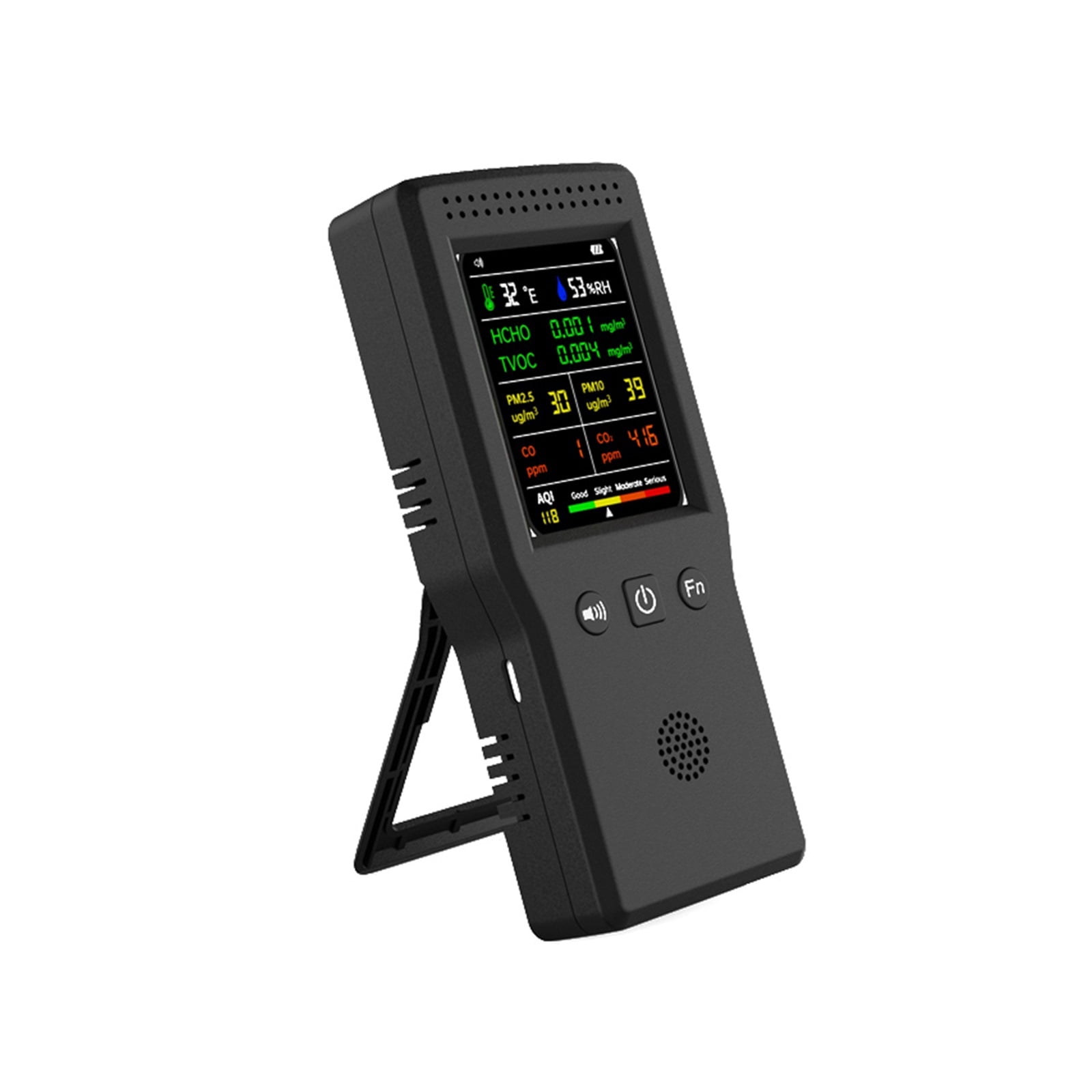 9 In 1 Air Quality Detector LCD Display PM2.5 PM10 HCHO TVOC CO CO2 Temperature Humidity Multifunctional Air Quality Monitor