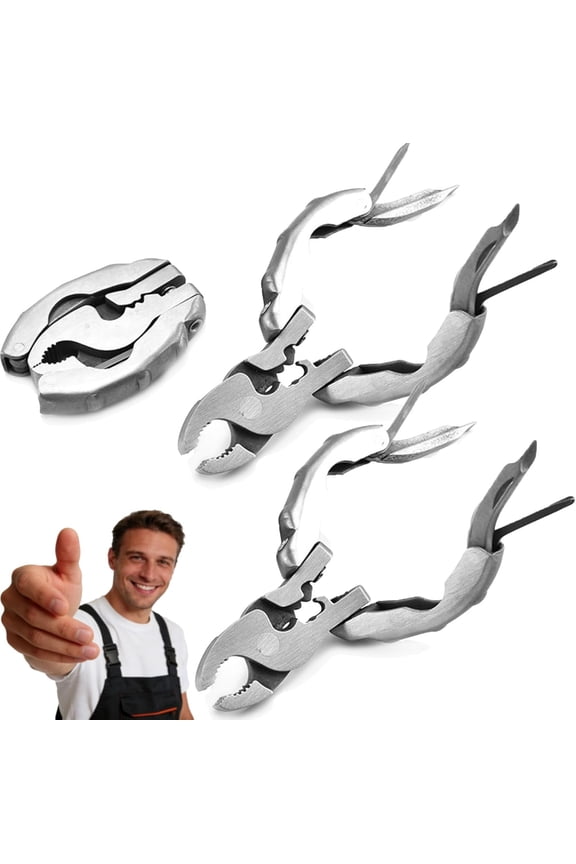 9-In-1 Keychain Multitool Pliers, Mini Pocket Tool Set With Screwdriver, Wire Cutter & Bottle Opener, Small Heavy Duty Folding Gear For Men, Survival Camping Accessories & Car Emergency (2PC)
