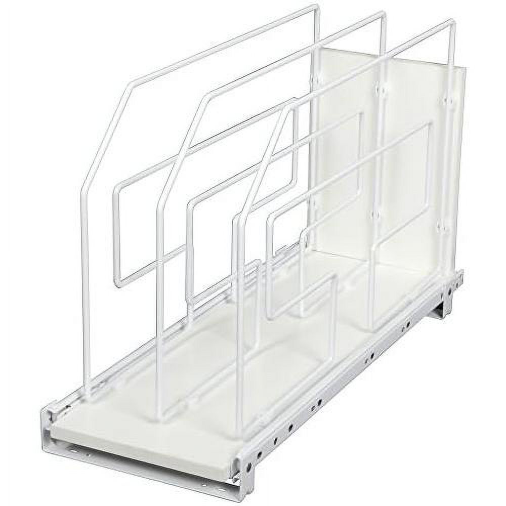 9 In. Roll Out Tray Divider Organizer, White
