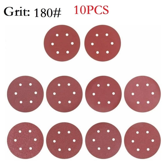 9 Inch 225Mm! 10Pcs Sanding Discs Sandpaper, 6 Holes, Sanding 60 120 180 240 400 Grits Sand Paper For Random Orbital Sander