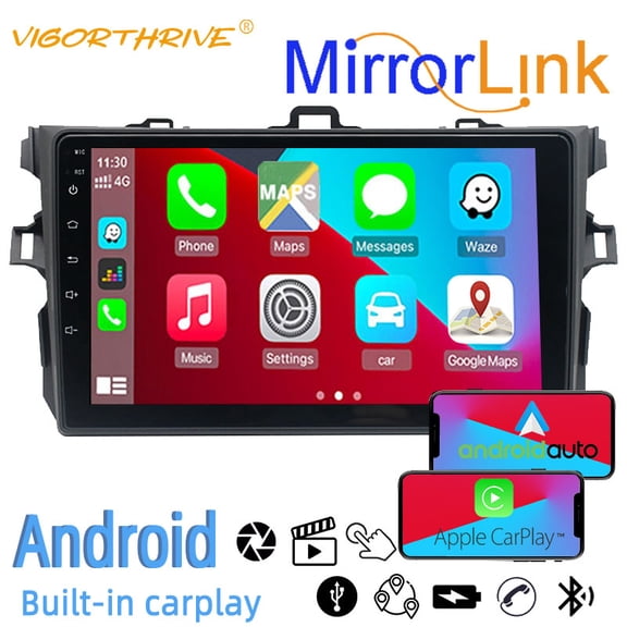 9 Inch 2Din Android 9.1 Car Radio Stereo CarPlay GPS WiFi For Toyota Corolla 2009-2013