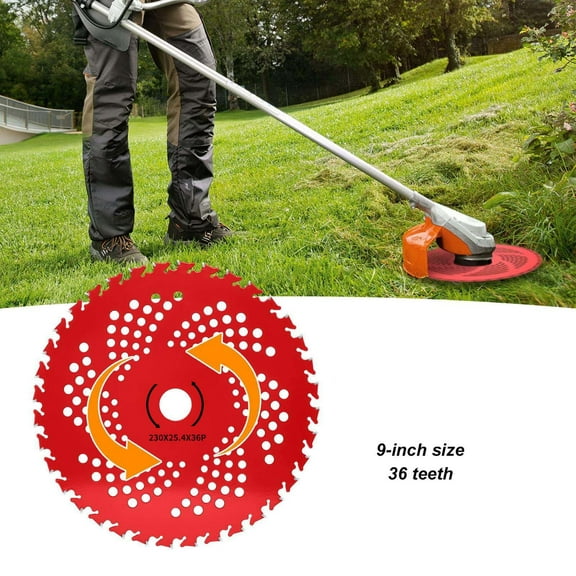 9-Inch 36-Tooth Hard Alloy Brush Cutter Replacement Blade, Professional Grade Steel Saw Blade for Weed Trimmers, Lawn Mowers and Garden Tool Accessories