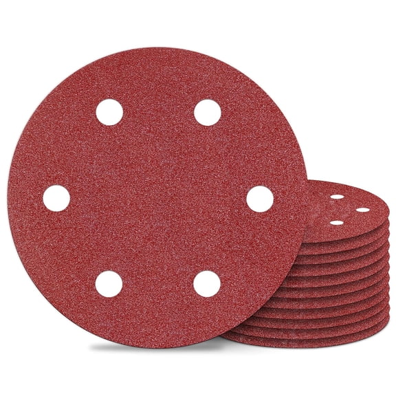 9 Inch 6 Hole Sanding Discs 60 Grit Hook and Loop for Drywall Sander 12PCS