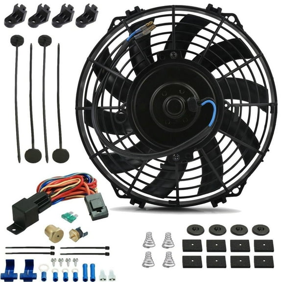 9 Inch 90w Electric Cooling Fan Thread-In Thermostat Switch Wiring Kit