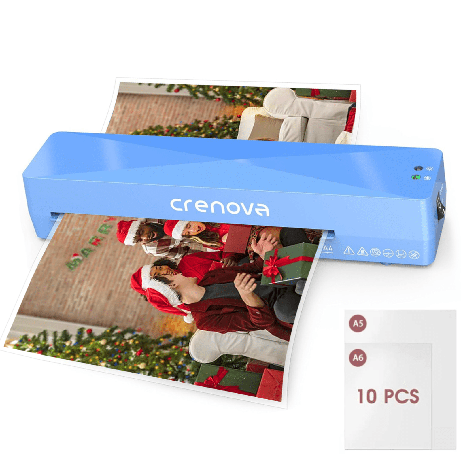Crenova 9" Laminator Machine A4 Thermal Laminator with Laminating Sheets for Home Personal, Blue